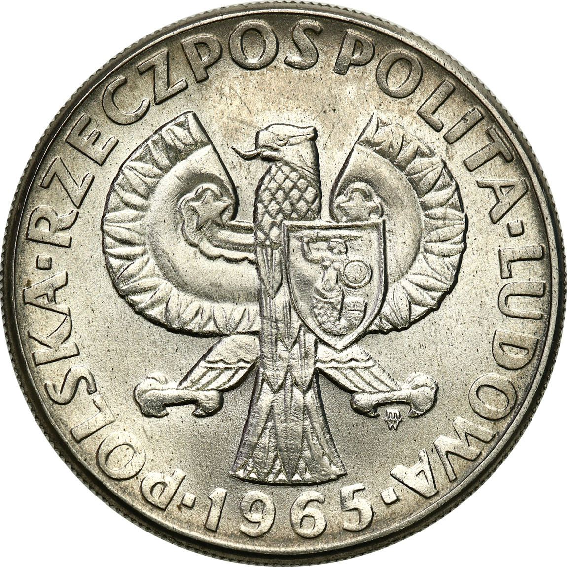 PRL. PRÓBA Nikiel 10 złotych 1965 - gruba syrenka